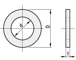Medená podložka 10x14x1