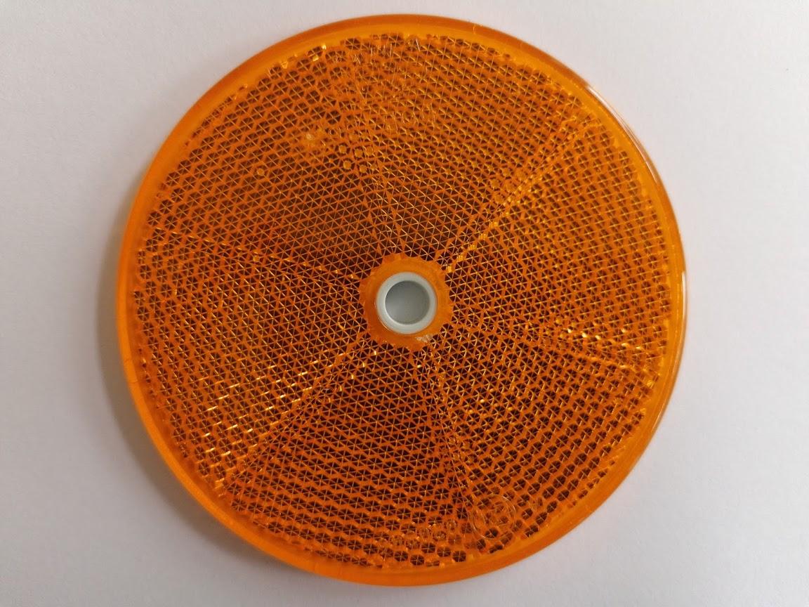 Odrazové sklíčko 80mm 1 diera oranžová