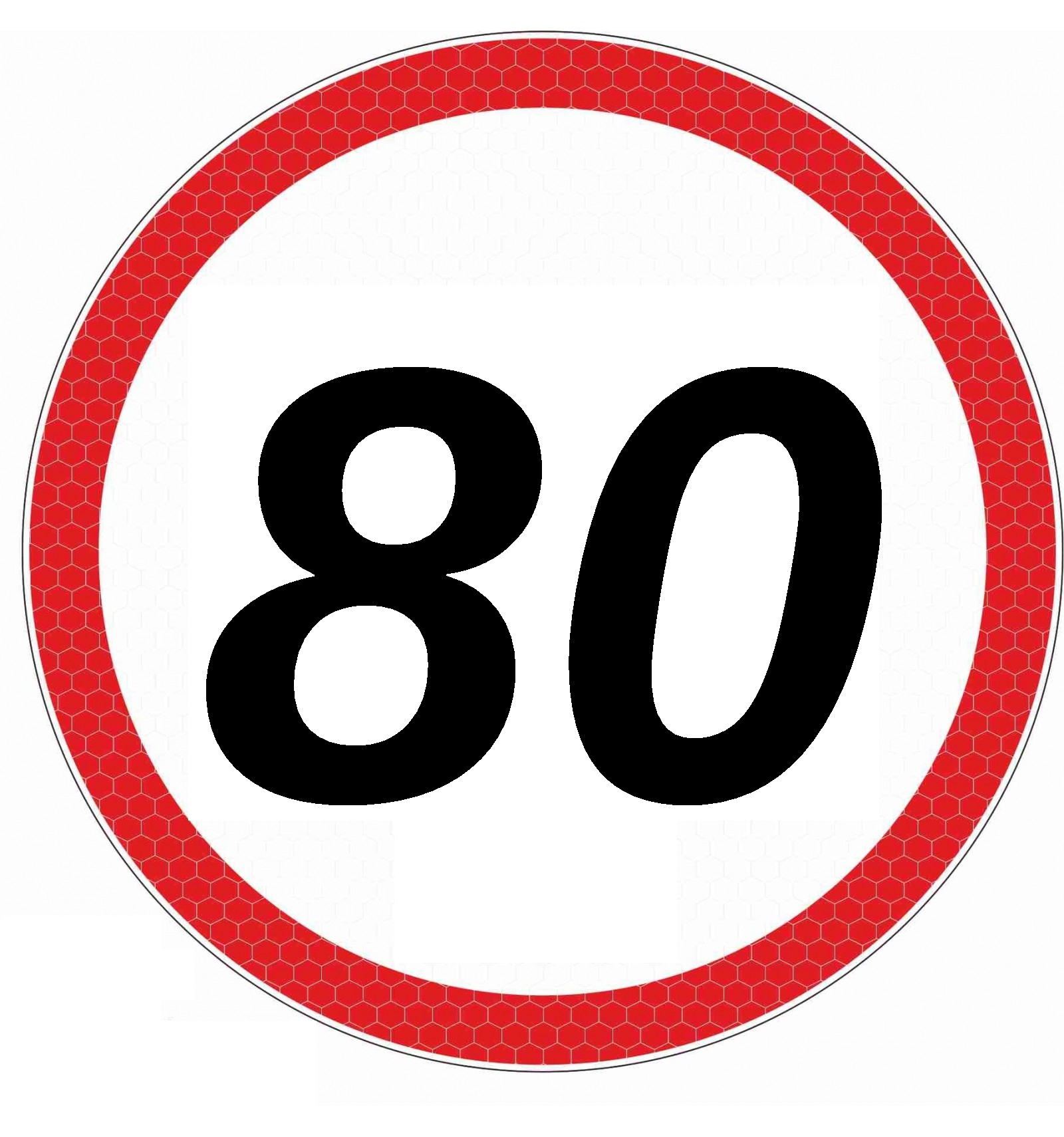 Nálepka - konštrukčná rýchlosť 80 Φ19-veľká