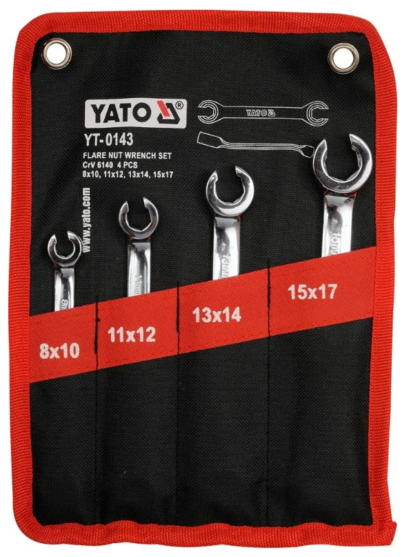 Sada kľúčov prstencových 4 ks 8 – 17 mm polootvorené YATO