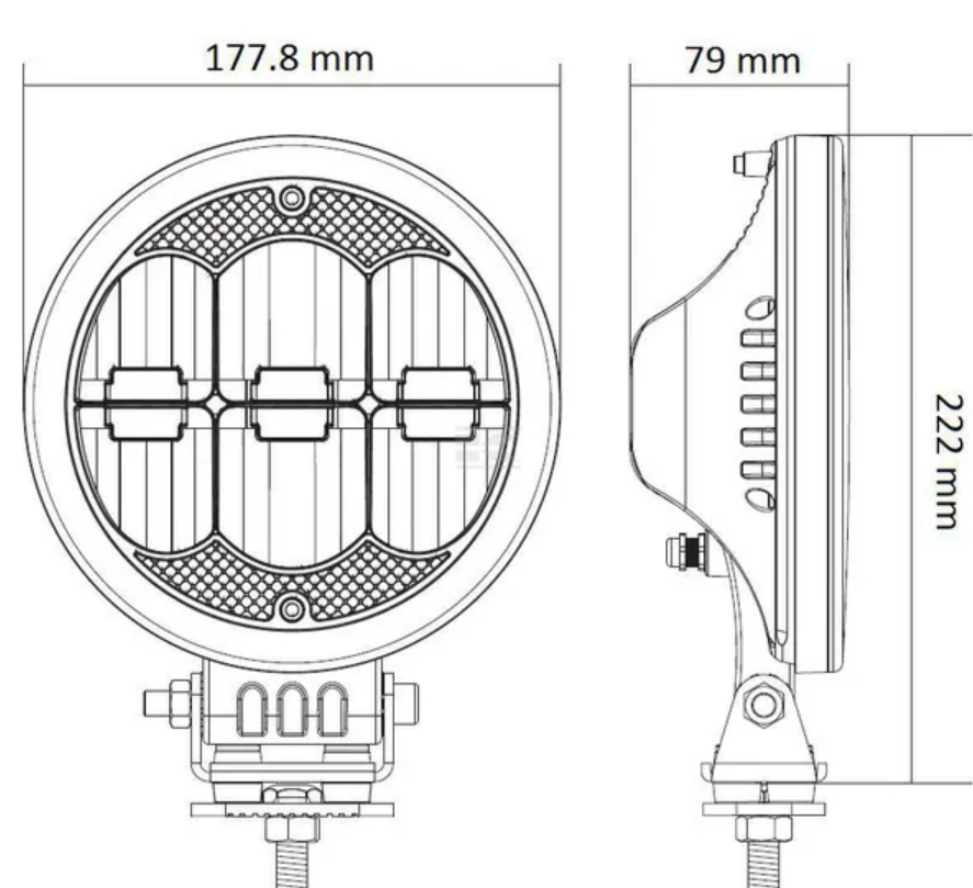 Predný LED svetlomet s denným svietením - priemer 177,8 mm
